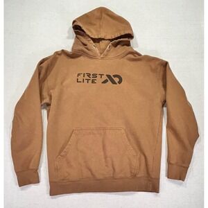 FIRST LITE Men's Large Gold Hoodie  Pullover Sweatshirt Crewneck